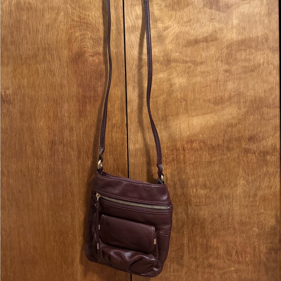 B. Makowsky Dark Brown Leather Shoulder Bag - Picture 1 of 3